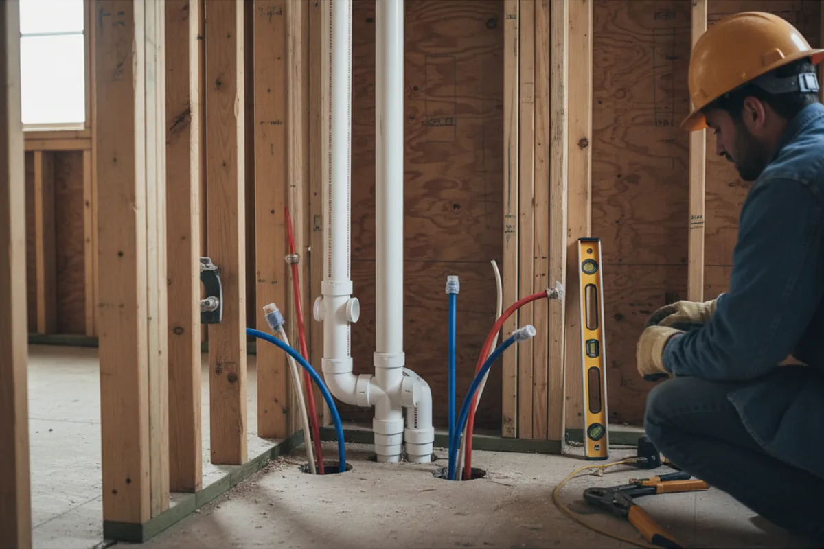 Drain and supply rough-in during Drain Cleaning in Laurens