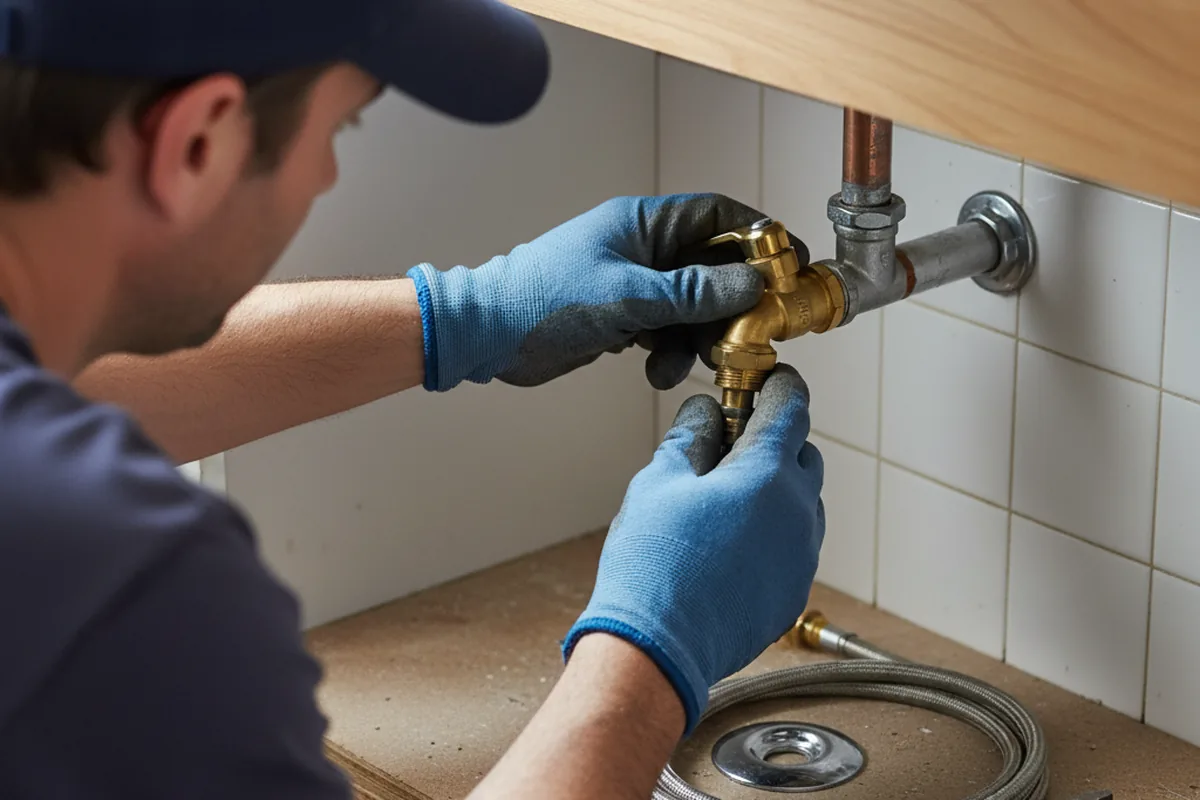 Shutoff valve and fitting work during Emergency Plumbing in Laurens